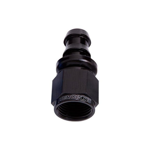 Aeroflow AF401-04BLK Straight Push Lock End -4AN Black No