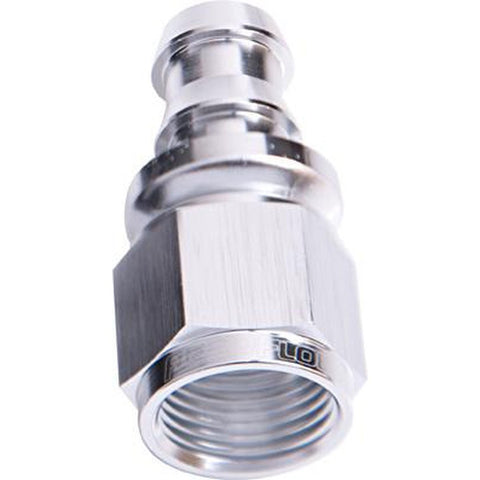 Aeroflow AF401-06S Straight Push Lock End -6AN Silver No