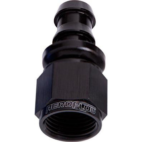 Aeroflow AF401-06BLK Straight Push Lock End -6AN Black No
