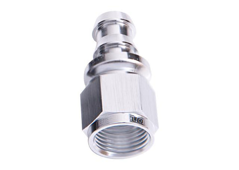 Aeroflow AF401-04S Straight Push Lock End -4AN Silver No