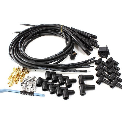 Aeroflow Lead Set Universal Black V8 Str Plug Ends Std &