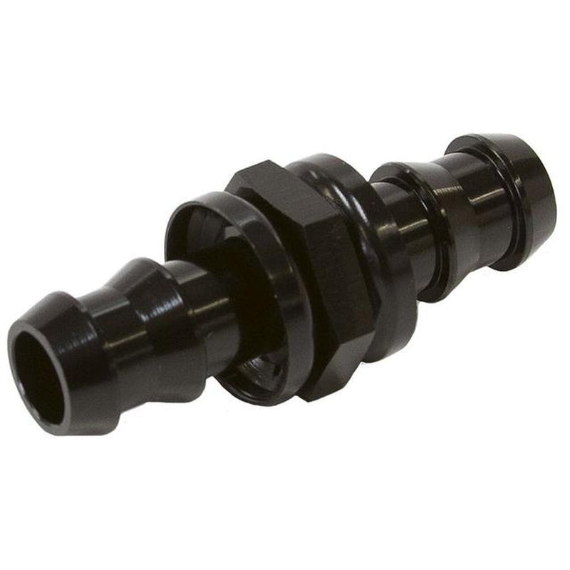 Aeroflow AF410-04BLK -4 Push Lock Barb Joiner Black 1/4"
