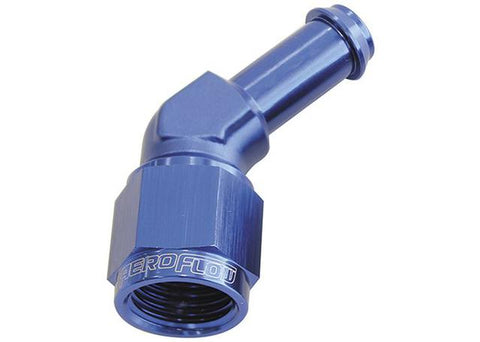 Aeroflow AF412-06 Female -6AN 45Deg To 3/8" Barb Blue
