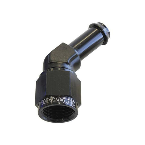 Aeroflow AF412-08BLK Female -8AN 45Deg To 1/2" Barb Black