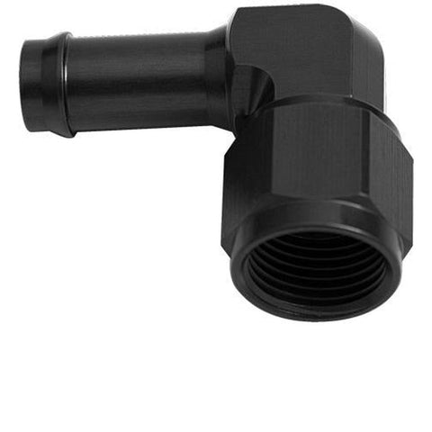 Aeroflow AF413-06BLK Female -6AN 90Deg To 3/8" Barb Black