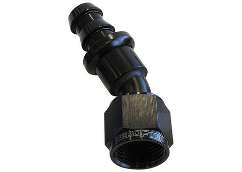 Aeroflow AF417-10BLK 30 Deg Push Lock End -10AN Black No