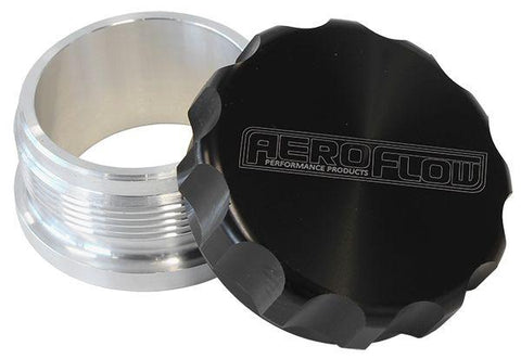 Aeroflow AF460-32BLK 2" Alum Weld Bung And Cap Raw Weld