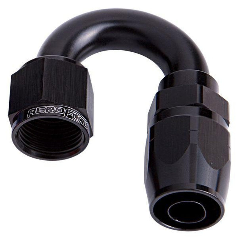 Aeroflow AF506-06BLK Alloy 180 Deg Hose End -6AN Black