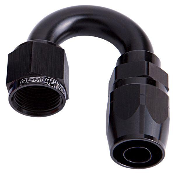 Aeroflow AF506-12BLK Alloy 180 Deg Hose End -12AN Black