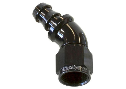 Aeroflow AF512-04BLK -4AN 45 Black Full Flow Push Lock
