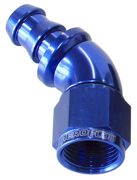 Aeroflow AF512-08 -8AN 45 Blue Full Flow Push Lock