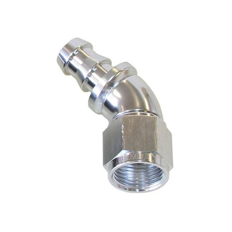 Aeroflow AF512-10S -10AN 45 Silver Full Flow Push Lock