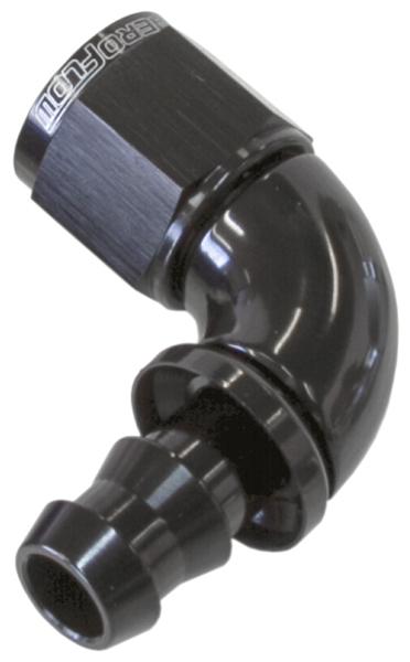 Aeroflow AF513-12BLK -12AN 90 Black Full Flow Push Lock
