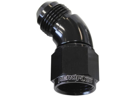 Aeroflow AF542-10BLK 45 Deg Female - Male -10AN Black