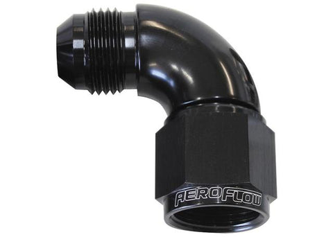 Aeroflow AF543-10BLK 90 Deg Female - Male -10AN Black