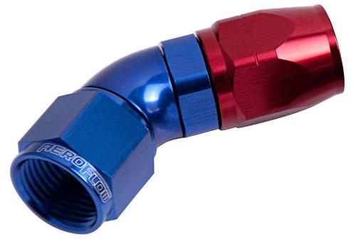 Aeroflow AF552-08 Alloy 45 Deg Hose End -8AN Blue Cutter