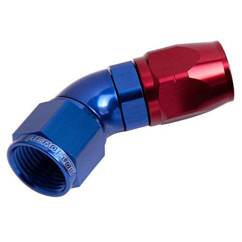 Aeroflow AF552-10 Alloy 45 Deg Hose End -10AN Blue Cutter