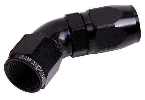 Aeroflow AF552-20BLK Alloy 45 Deg Hose End -20AN Black