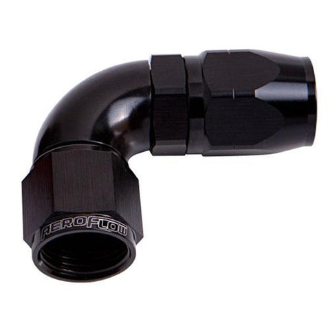 Aeroflow AF553-04BLK Alloy 90 Deg Hose End -4AN Black