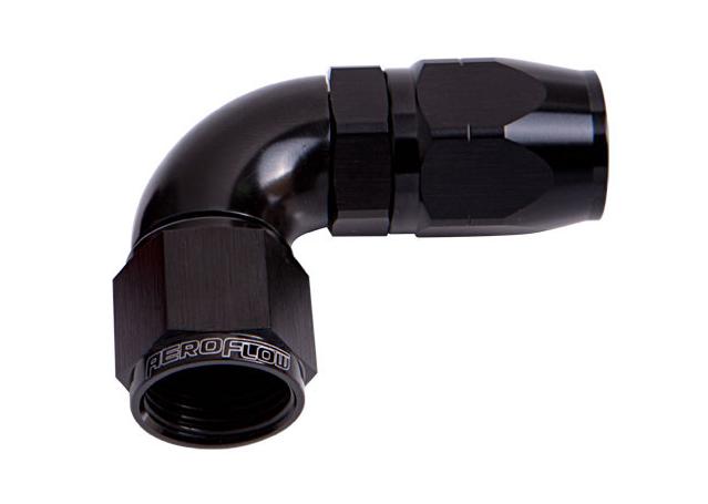 Aeroflow AF553-06-08BLK Stepped 90 Deg Hose End -6 Hose