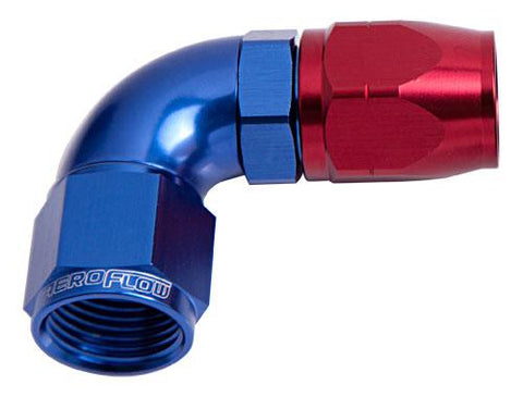 Aeroflow AF553-08 Alloy 90 Deg Hose End -8AN Blue Cutter