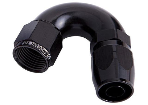 Aeroflow AF555-04BLK Alloy 150 Deg Hose End -4AN Black
