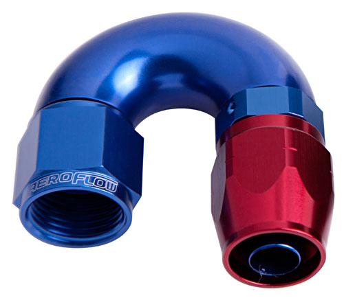 Aeroflow AF556-06 Alloy 180 Deg Hose End -6AN Blue Cutter