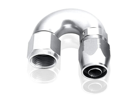 Aeroflow AF556-08S Alloy 180 Deg Hose End -8AN Silver