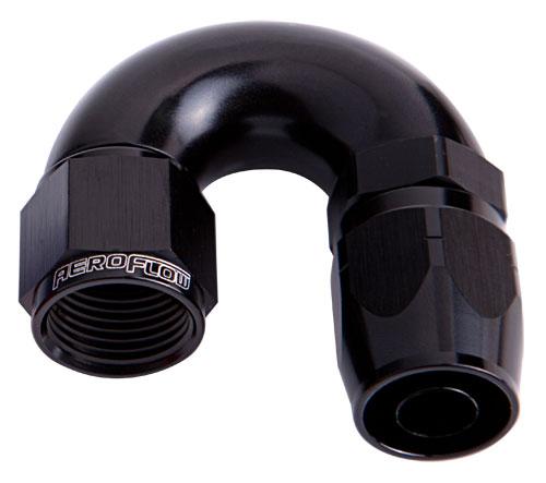 Aeroflow AF556-16BLK Alloy 180 Deg Hose End -16AN Black