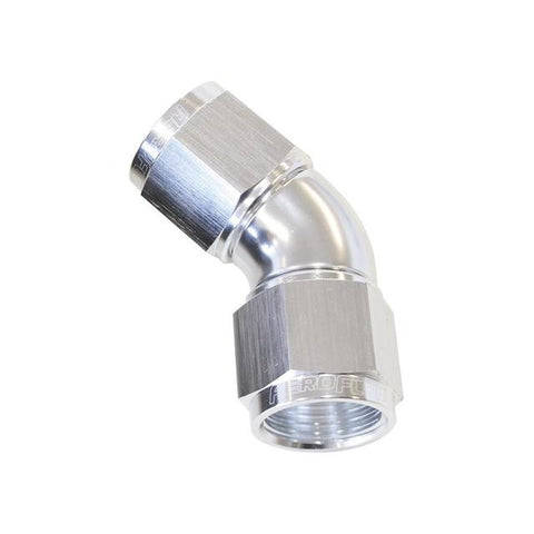 Aeroflow AF563-06S -6AN 45 Deg Swivel Coupler Silver