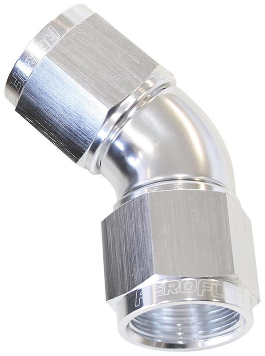 Aeroflow AF563-10S -10AN 45 Deg Swivel Coupler Silver