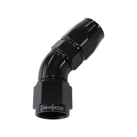 Aeroflow AF572-06DBLK 45 Deg -6AN Full Flow Teflon Hose