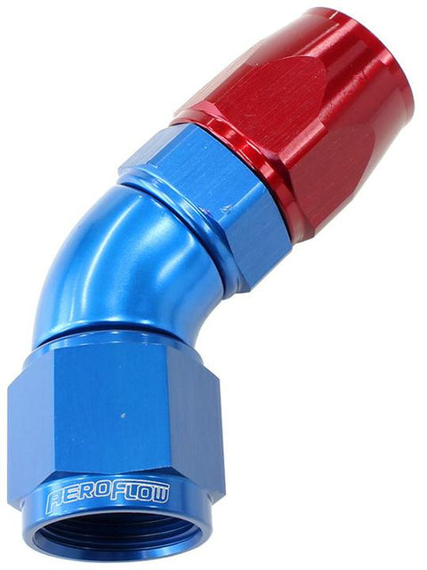 Aeroflow AF572-06D 45 Deg -6AN Full Flow Teflon Hose End