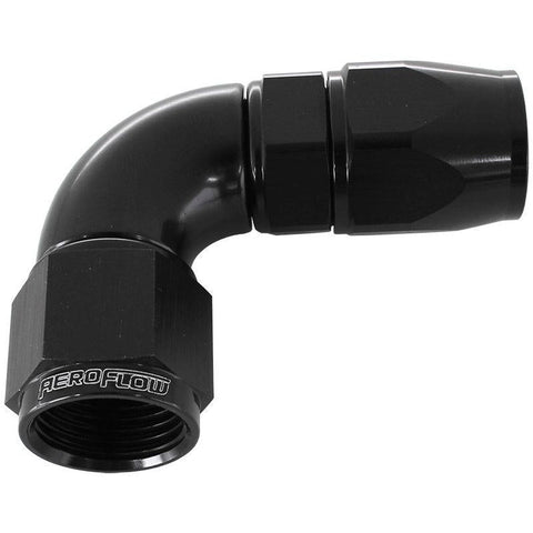 Aeroflow AF573-04DBLK 90 Deg -4AN Full Flow Teflon Hose