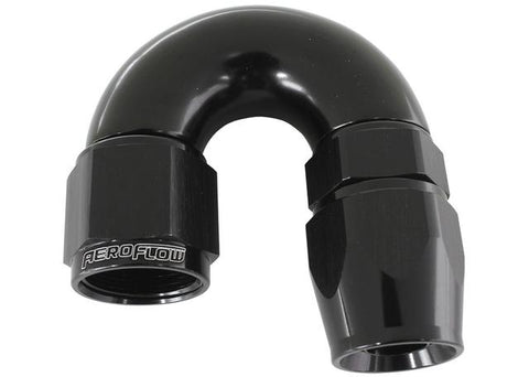 Aeroflow AF576-04DBLK 180 Deg -4AN Full Flow Teflon Hose