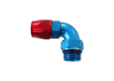 Aeroflow Male -8ORB To -8AN Teflon Full Flow Billet Blue