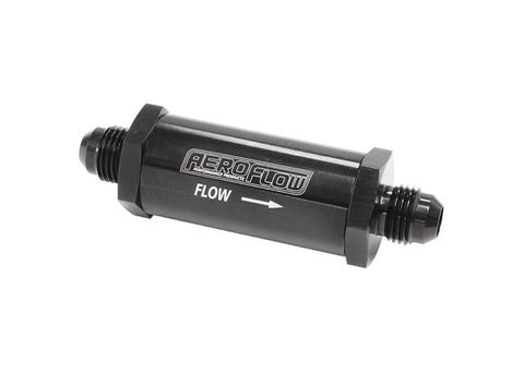 Aeroflow -6AN Turbo Inline Oil Filter Black 30 Micron