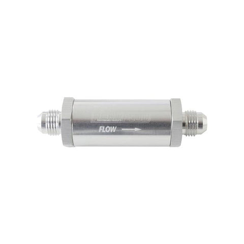 Aeroflow -6AN Turbo Inline Oil Filter Silver 30 Micron