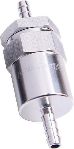 Aeroflow AF610-08S Billet Fuel Filter 1/2" Barb Silver