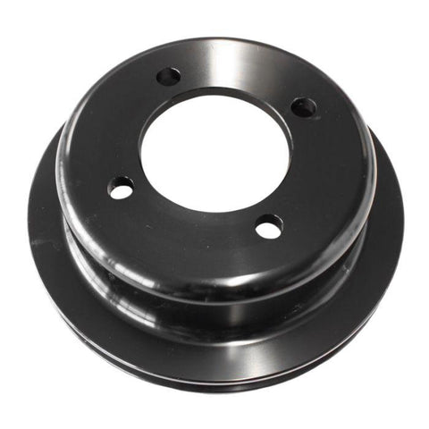 Aeroflow AF64-2024BLK Billet Crank V Pulley 4 Bolt Black