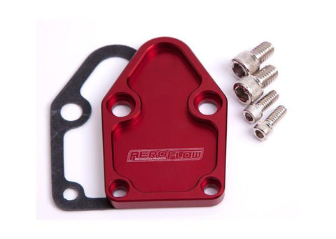 Aeroflow AF64-2028R Billet Fuel Pump Block Off Plate Red