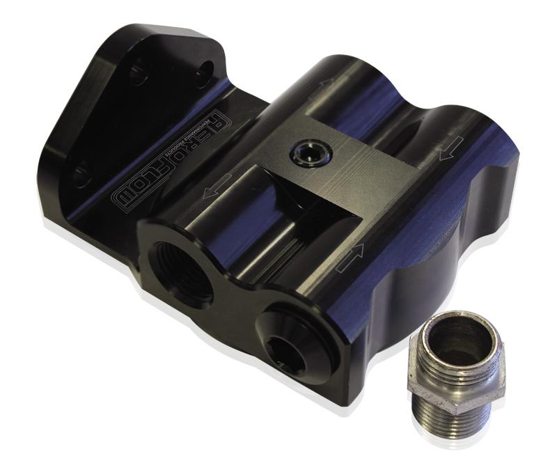 Aeroflow AF64-2061 Billet Oil Filter Remote Mount Black