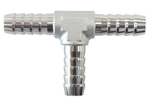 Aeroflow Aluminium T Piece 13mm / 1/2" Silver Tee Piece
