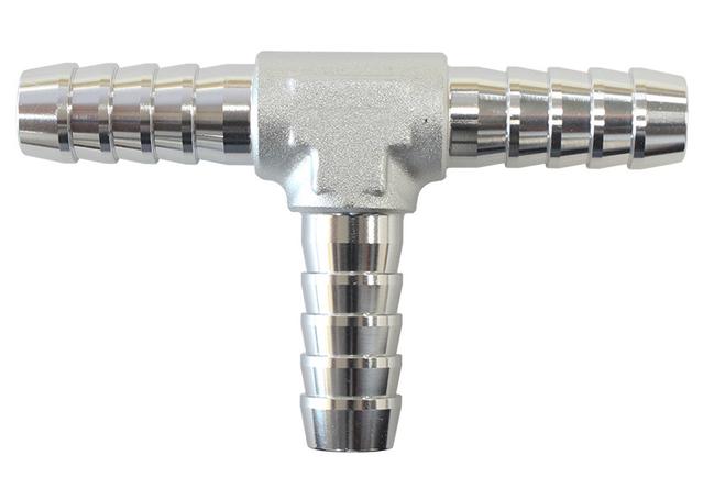 Aeroflow Aluminium T Piece 13mm / 1/2" Silver Tee Piece