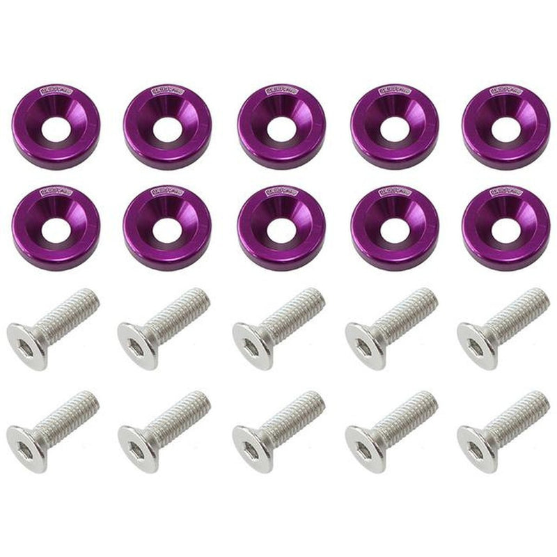 Aeroflow Billet Dress Up / Fender Bolt Purple (10 Pack)