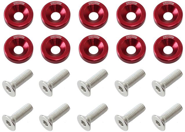 Aeroflow Billet Dress Up / Fender Bolt Red (10 Pack)