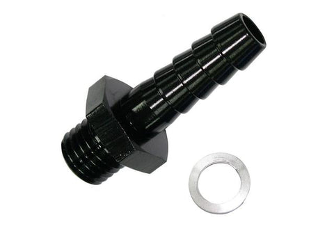 Aeroflow AF746-01BLK Metric M14x1.5 To 8mm Barb Black Use