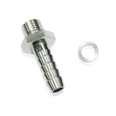 Aeroflow AF734-01S Metric M18x1.5mm To 1/2 Barb Silver