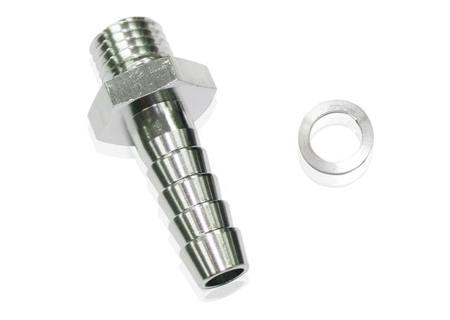 Aeroflow AF745-02S Male 10mmx1.00mm To 3/8 Barb Silver
