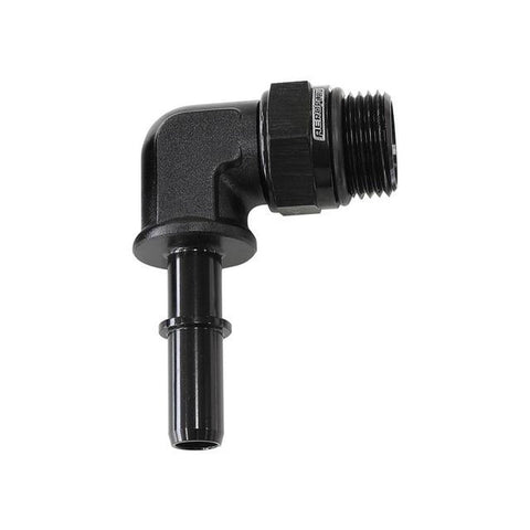 Aeroflow EFI Fuel Fitting 90 Deg 3/8" Push On Barb To